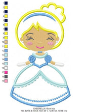 Laden Sie das Bild in den Galerie-Viewer, Cinderella embroidery designs - Princess embroidery design machine embroidery pattern - Disney Princess applique design - baby girl file
