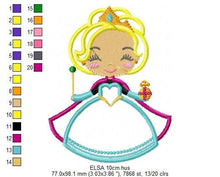 Charger l&#39;image dans la galerie, Elsa embroidery designs - Disney Princess embroidery design machine embroidery pattern - Princess applique design - Frozen embroidery file
