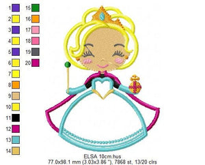 Elsa embroidery designs - Disney Princess embroidery design machine embroidery pattern - Princess applique design - Frozen embroidery file