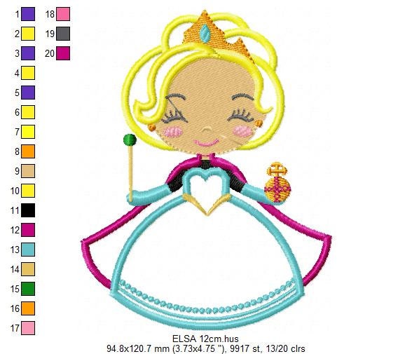 Elsa embroidery designs - Disney Princess embroidery design machine embroidery pattern - Princess applique design - Frozen embroidery file