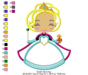 Elsa embroidery designs - Disney Princess embroidery design machine embroidery pattern - Princess applique design - Frozen embroidery file