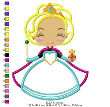 Charger l&#39;image dans la galerie, Elsa embroidery designs - Disney Princess embroidery design machine embroidery pattern - Princess applique design - Frozen embroidery file
