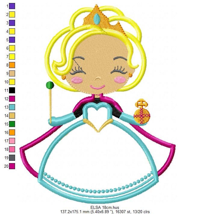 Elsa embroidery designs - Disney Princess embroidery design machine embroidery pattern - Princess applique design - Frozen embroidery file