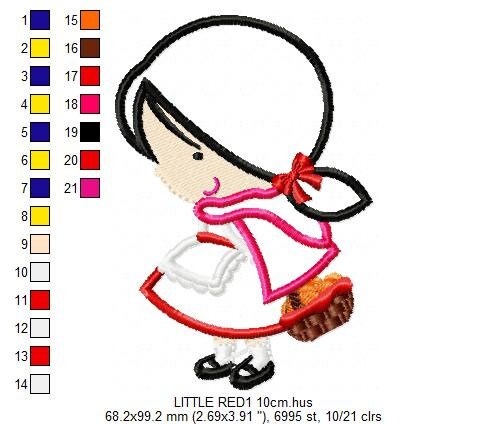 Little red riding hood embroidery designs - Princess embroidery design machine embroidery pattern - Princess applique design - girl applique Marcia Embroidery