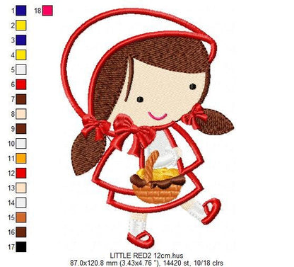 Little red riding hood embroidery designs - Princess embroidery design machine embroidery pattern - Princess applique design - girl applique Marcia Embroidery