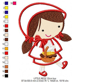 Little red riding hood embroidery designs - Princess embroidery design machine embroidery pattern - Princess applique design - girl applique