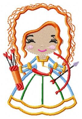 Brave Princess Merida embroidery designs - Disney Princess embroidery design machine embroidery pattern - Princess applique girl embroidery Marcia Embroidery