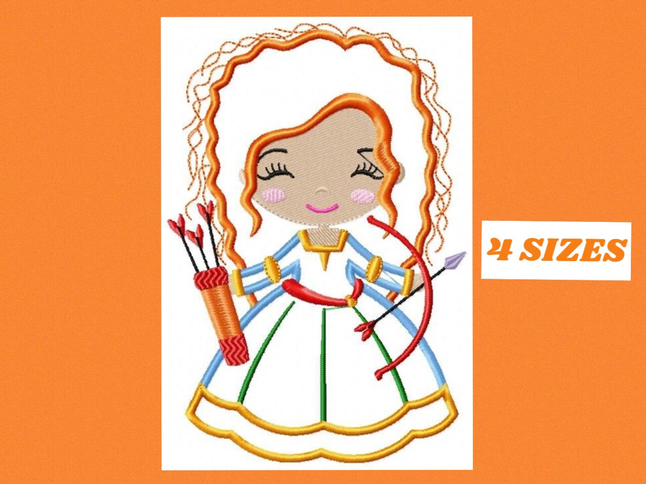 Brave Princess Merida embroidery designs - Disney Princess embroidery design machine embroidery pattern - Princess applique girl embroidery Marcia Embroidery