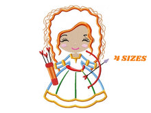 Charger l&#39;image dans la galerie, Brave Princess Merida embroidery designs - Disney Princess embroidery design machine embroidery pattern - Princess applique girl embroidery
