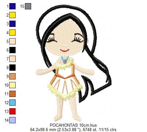 Pocahontas embroidery designs - Disney Princess embroidery design machine embroidery pattern - Princess applique design indian embroidery Marcia Embroidery