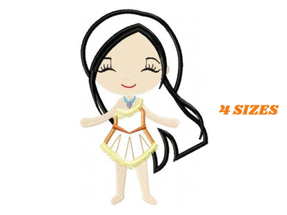 Pocahontas embroidery designs - Disney Princess embroidery design machine embroidery pattern - Princess applique design indian embroidery Marcia Embroidery