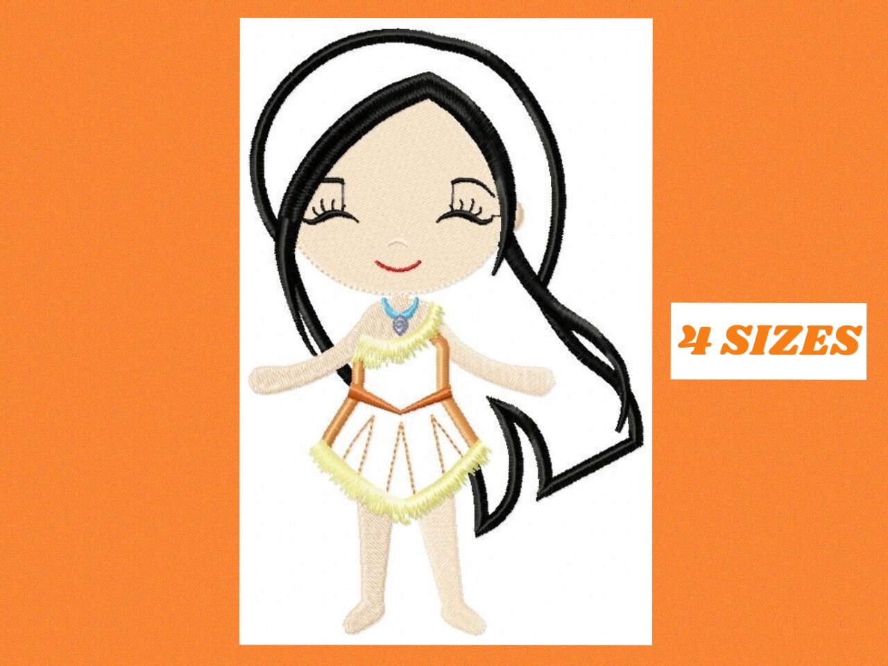 Pocahontas embroidery designs - Disney Princess embroidery design machine embroidery pattern - Princess applique design indian embroidery Marcia Embroidery
