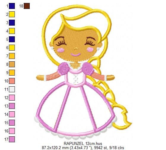 Rapunzel embroidery designs - Disney Princess embroidery design machine embroidery pattern - Princess applique design - Tangled download
