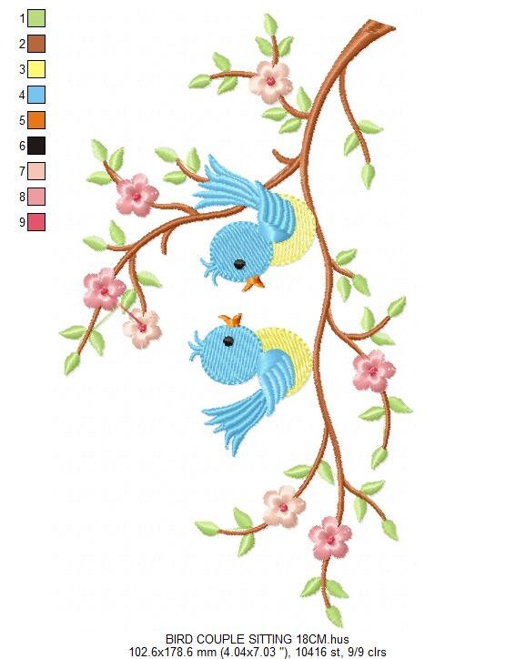 Bird embroidery designs - Birds embroidery design machine embroidery pattern - instant download - baby girl embroidery file instant downlaod