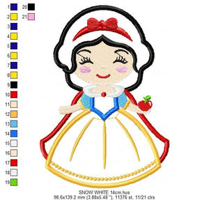 Snow White embroidery designs - Disney Princess embroidery design machine embroidery pattern - Princess applique design - digital download