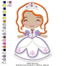 Laden Sie das Bild in den Galerie-Viewer, Sofia embroidery designs - Disney Princess embroidery design machine embroidery pattern - Princess applique design - baby girl embroidery
