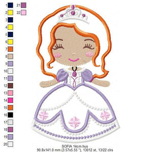 Sofia embroidery designs - Disney Princess embroidery design machine embroidery pattern - Princess applique design - baby girl embroidery