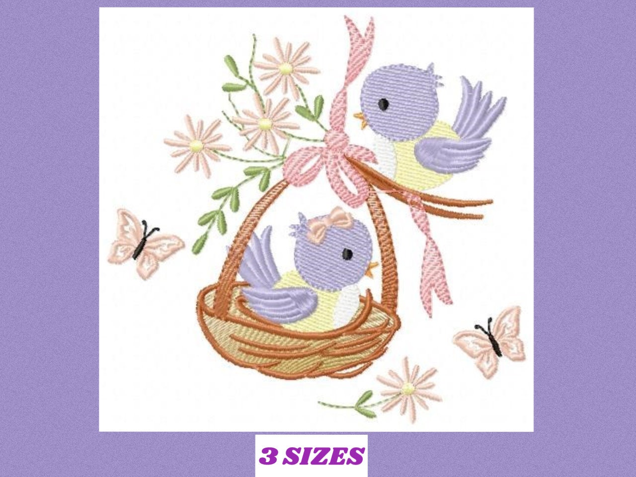 Bird embroidery designs - Bird nest embroidery design machine embroidery pattern - baby girl embroidery file - bird family instant download