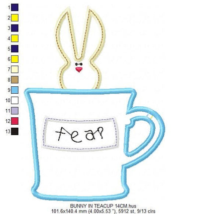 Bunny embroidery design - Rabbit embroidery designs machine embroidery pattern - baby embroidery file - mug embroidery rabbit mug design - Marcia Embroidery