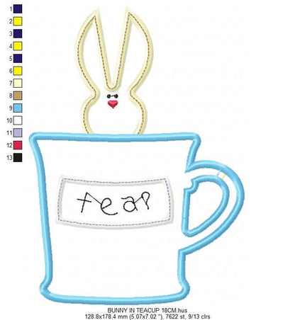 Bunny embroidery design - Rabbit embroidery designs machine embroidery pattern - baby embroidery file - mug embroidery rabbit mug design - Marcia Embroidery