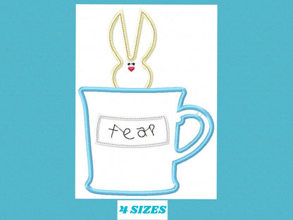 Bunny embroidery design - Rabbit embroidery designs machine embroidery pattern - baby embroidery file - mug embroidery rabbit mug design - Marcia Embroidery