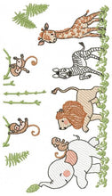 Charger l&#39;image dans la galerie, Safari embroidery designs Animals embroidery design - machine embroidery pattern Nursery embroidery file lion elephant giraffe zebra monkey
