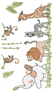 Safari embroidery designs Animals embroidery design - machine embroidery pattern Nursery embroidery file lion elephant giraffe zebra monkey