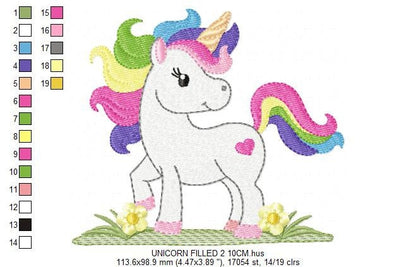 Unicorn embroidery designs - Girl embroidery design machine embroidery pattern - Unicorns embroidery file - baby girl embroidery newborn pes