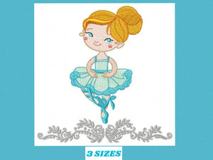 Ballerina embroidery designs - Ballet embroidery design machine embroidery pattern - instant download - Baby girl embroidery file dancer