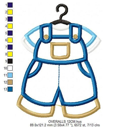 Dress embroidery designs - Children's Clothes with hanger embroidery machine embroidery pattern - Baby Dress applique - instant download pes