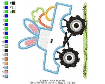 Easter Truck embroidery designs - Pickup embroidery design machine embroidery pattern - Easter embroidery file - instant digital download