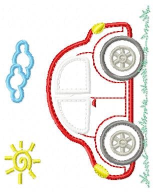 Car embroidery designs - Vehicle embroidery design machine embroidery pattern - Automobile embroidery file - car applique design boy design