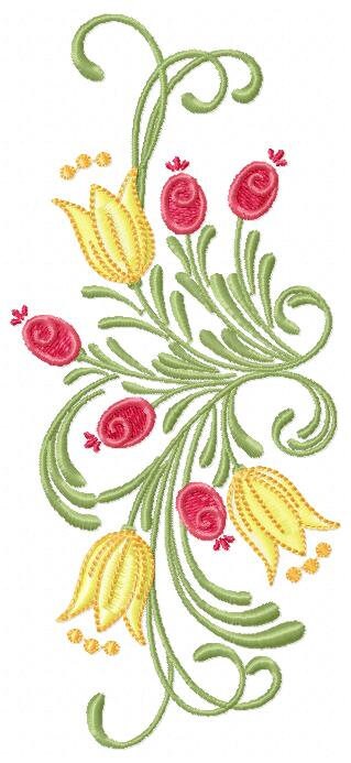 Flowers embroidery designs - Tulips embroidery design machine embroidery pattern - Rose embroidery file - Instant download pes jef dst