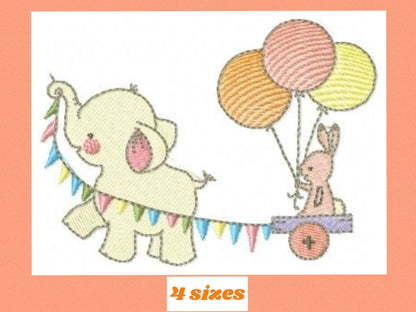 Elephant embroidery designs - Animal embroidery design machine embroidery pattern - Baby boy embroidery file - Circus embroidery birthday