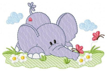 Elephant embroidery designs - Animal embroidery design machine embroidery pattern - Baby boy embroidery file - digital file instant download
