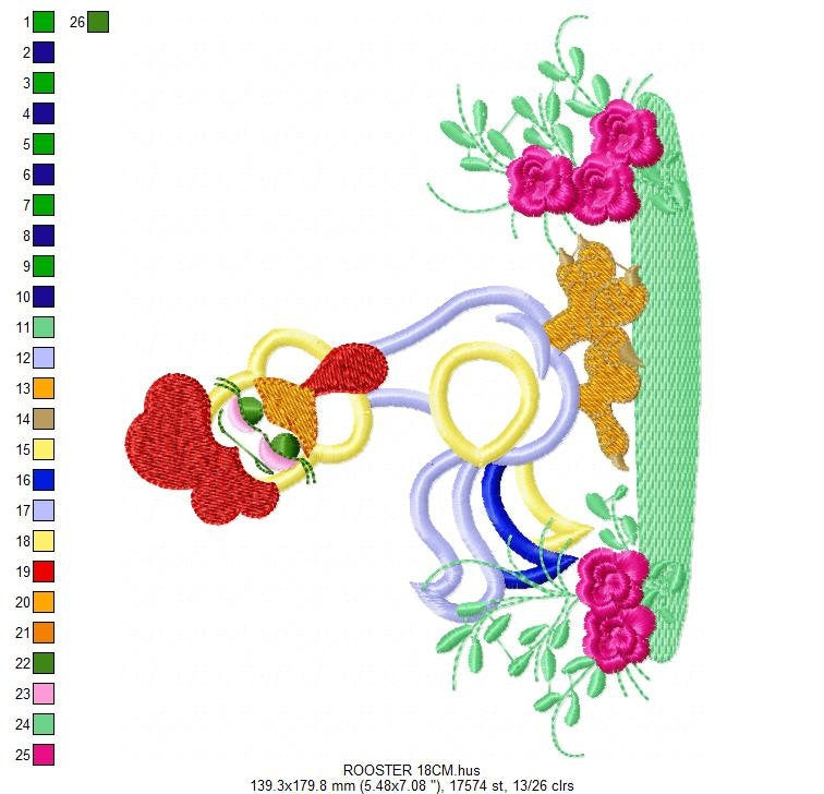 Rooster embroidery designs - Farm animals embroidery design machine embroidery pattern - instant download - Kitchen applique design Chicken