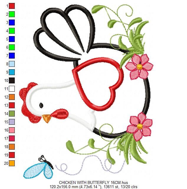 Chicken embroidery designs - hen embroidery design machine embroidery pattern - instant download - Kitchen embroidery file Chicken applique