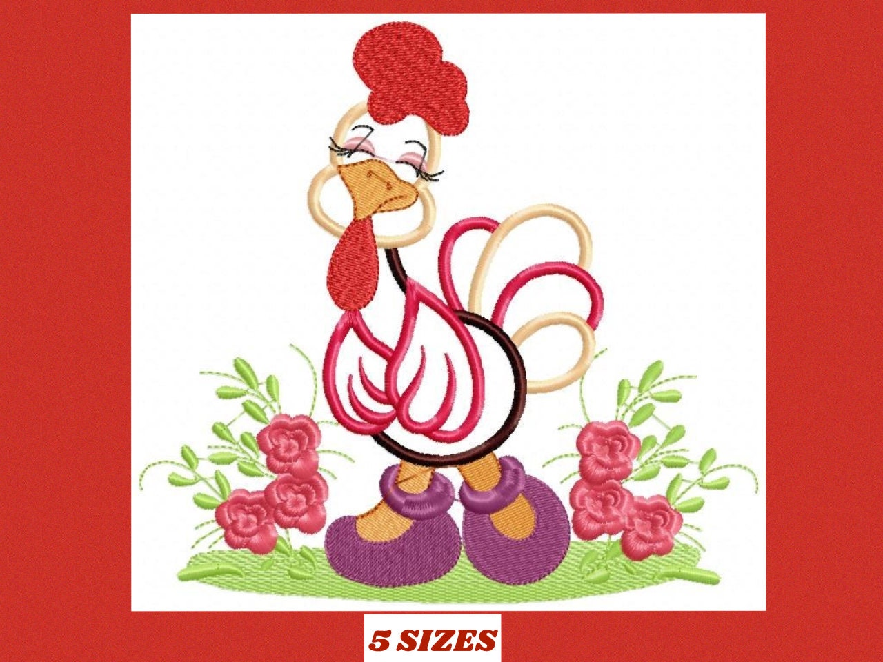 Chicken embroidery designs - Kitchen embroidery design machine embroidery pattern - Farm animal embroidery file - Chicken applique design
