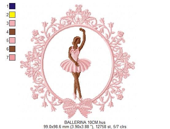 Ballerina embroidery designs - Ballet embroidery design machine embroidery pattern - instant download - baby girl embroidery file dancer