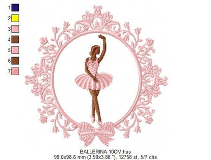 Ballerina embroidery designs - Ballet embroidery design machine embroidery pattern - instant download - baby girl embroidery file dancer
