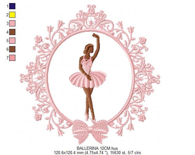 Ballerina embroidery designs - Ballet embroidery design machine embroidery pattern - instant download - baby girl embroidery file dancer