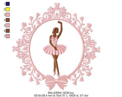 Ballerina embroidery designs - Ballet embroidery design machine embroidery pattern - instant download - baby girl embroidery file dancer