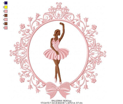 Ballerina embroidery designs - Ballet embroidery design machine embroidery pattern - instant download - baby girl embroidery file dancer