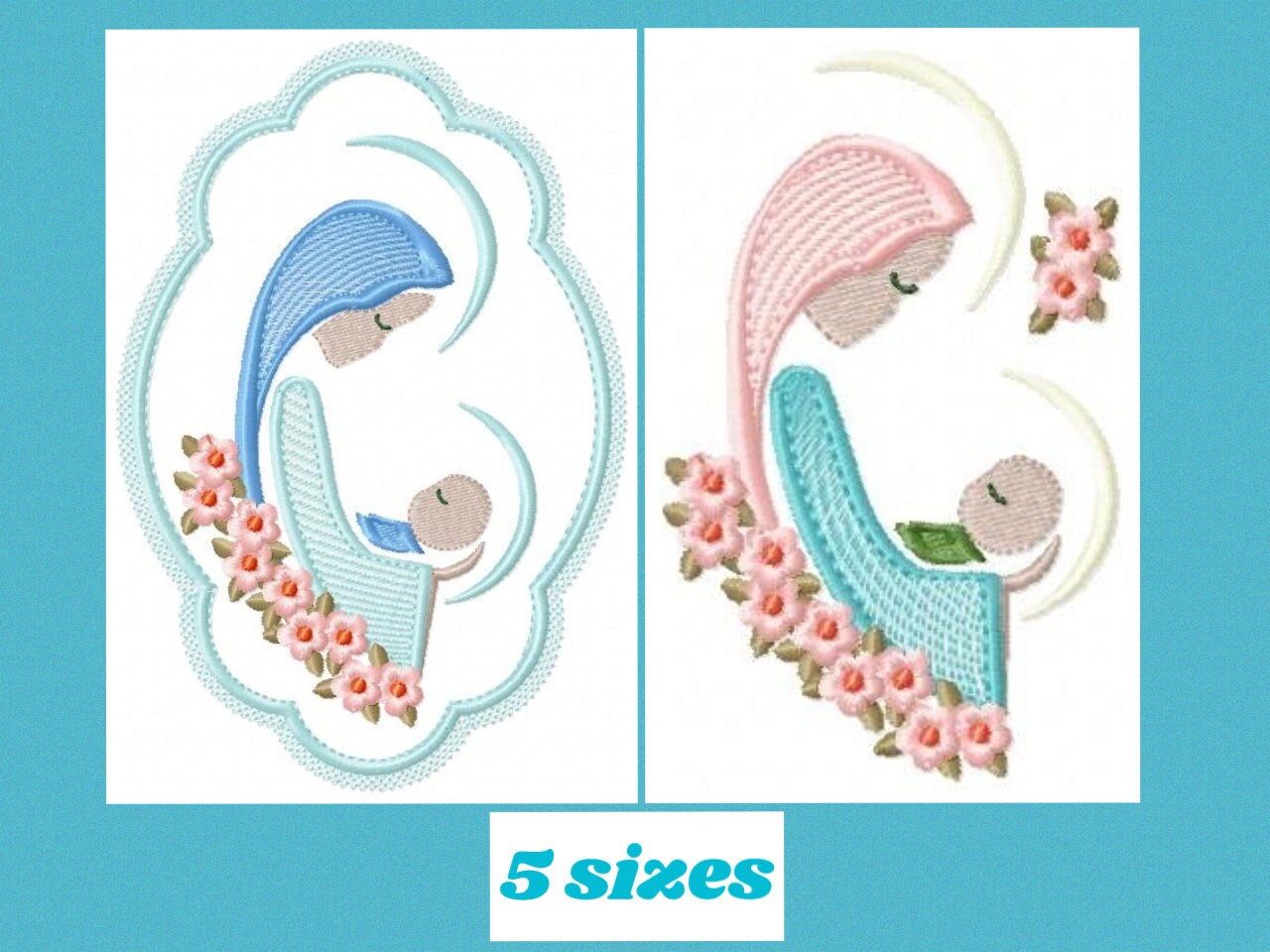 Holy Mary embroidery designs - Holy embroidery design machine embroidery pattern - Catholic embroidery file - Hail Mary religious embroidery