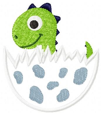 Dinosaur embroidery designs - Dino egg applique machine embroidery pattern - Baby Boy Dragon file - Instant digital download pes jef dst hus