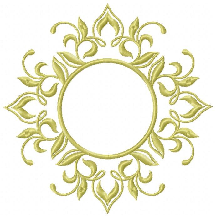 Frame embroidery designs - Monogram embroidery design machine embroidery pattern - Wreath embroidery - girl embroidery tea towel embroidery