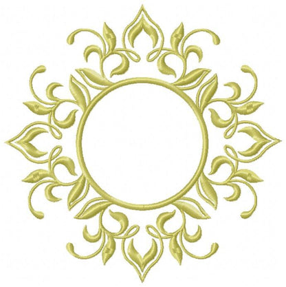 Frame embroidery designs - Monogram embroidery design machine embroidery pattern - Wreath embroidery - girl embroidery tea towel embroidery