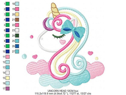 Unicorn embroidery designs - Girl embroidery design machine embroidery pattern - baby embroidery newborn embroidery unicorn applique design