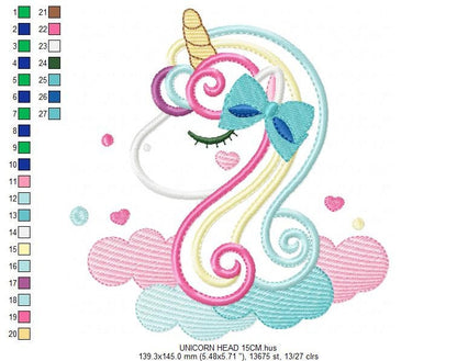 Unicorn embroidery designs - Girl embroidery design machine embroidery pattern - baby embroidery newborn embroidery unicorn applique design