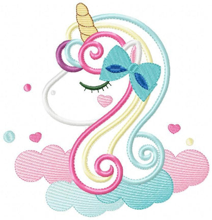 Unicorn embroidery designs - Girl embroidery design machine embroidery pattern - baby embroidery newborn embroidery unicorn applique design